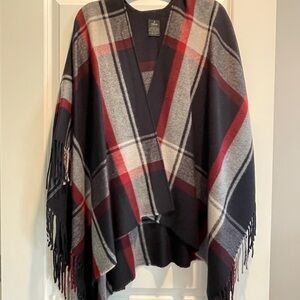 Fraas Plaid Fringe Cape